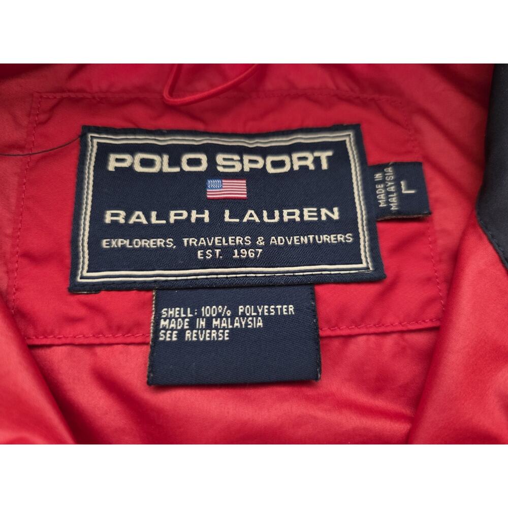 Vintage Ralph Lauren Jacket Mens Red Embroidered Polo Sport Size L - Picture 3 of 11
